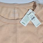 Aerie Womens Waffle Knit Crop Top Tee Peach Oversized M NWT Photo 2