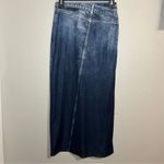 ZARA NEW  Denim Effect blue high waisted midi skirt women's size medium Photo 6