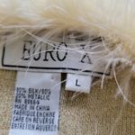 Gold silk sweater with faux fur details Euro X Size L Photo 2