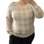 Maurice's  MEDIUM Cozy Relaxed Plaid Button Long Sleeve Dolman Boat Neckline Tee Photo 1