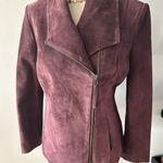 Preston & York  Purple leather jacket size small real suede Photo 0