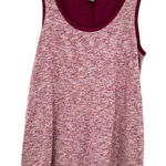 Eddie Bauer Size Medium Mixed Media Tank Top Shirt Blouse Heathered Red Purple Photo 0