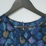 Robbie Bee Robbie Lee L Silk Blue Stained Glass Windsor Top Photo 1