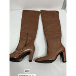 Womans Wet Kiss Pullon Otk Boots 9 Brown Pointed Toe 1/4 Zip Top Folds Heel NWOT Photo 2