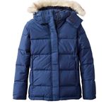 LL Bean Womens Ultrawarm Jacket Coat 2X 650 DOWN Puffer Hood Faux Fur Trim Blue Photo 0