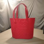 Vera Bradley Large Tall Quilted Red Tote Bag Interior Pockets Colorful Lining Photo 10