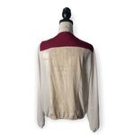 Charming Charlie  Colorblock Semi-Sheer V-Neck Blouse | Size M Photo 1