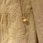 Elevenses Anthropologie Rouleau Button Yellow Floral Eyelet Lace Peplum Jacket Photo 6