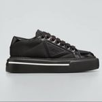 Prada  Milano Black Nylon & Leather Triangle Logo Sneakers EU 37.5 Photo 8