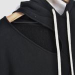 N:Philanthrophy Fran Hoodie Sweatshirt Cutout Cotton French Terry Black Womens S Photo 4