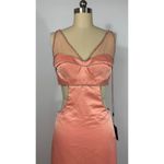 Mac Duggal Satin Maxi Dress Cutout Rhinestone Trim‎ Formal Gown Photo 1