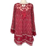 Free People  Women’s Nomad Child Cherry Red Floral Boho Mini Dress Photo 1