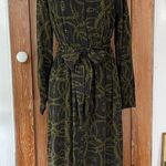 H&M Richard Allan X Brown & Green Mosaic Print Button Up Shirt Dress - Sz 8 Photo 0