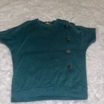 Lavish  green short sleeve sweater top blouse shirt button detail size XL Photo 4