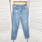 Old Navy High Rise OG Straight Raw Hew Mom Jeans Blue 4 Ankle Distressed Photo 1