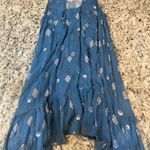 Free People Asymmetrical Blue Dress with White Patterns Photo 4