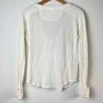 We The Free  People Military Mix Studded Henley Ribbed Cuff Tee Ivory - Size XS Photo 8