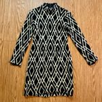 Tucker Black White Diamond Stripe Mini Sweater Dress Womens Small Photo 1
