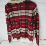 st. john's bay  Red &Beige Knit Plaid Long Sleeve Women's Sweater Med. Photo 2