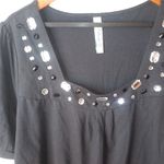 L.A. Blues  22/24 Shprt Sleeved Rhinestone Embellished Top Plus Photo 2