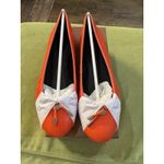 Coach Lara Silk Nappa Leather Ballet Flat Orange Size 9.5 Photo 1