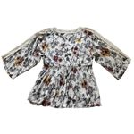 Coco & Jamieson crinkle rayon floral with Lace trim BOHO size M Yellow Size M Photo 1