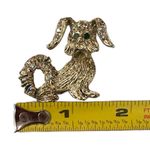 Vintage Multicolored Rhinestones Gold Tone Puppy Dog Lapel Pin Brooch Photo 5