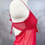 Very Sexy Chemise Nightie Slip Dress Womens 10 Red Sheer Whimsy Fairy Dainty Photo 2