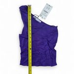 ZARA  Purple One-Shoulder Textured Top Photo 3