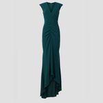 Elliatt  Marabel Hunter Dark Green Maxi‎ Gown V Neck Ruched  Dress Size XL Photo 2