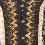 Free People  Boho Paisley Cheetah Print Tie Sleeve V Neck Blouse Top Women's L Photo 5