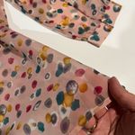 Tulle Peach Ruched Maternity Scoop Neck Blouse Pink Size L Photo 4