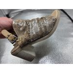 Naughty Monkey  Nyxx Metallic Perforated Leather 6 Slingback Sandal Block Heels Photo 7