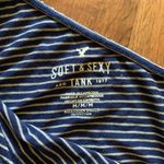 American Eagle  Soft & Sexy One-Shoulder Cropped Tank Top Navy Blue Gray medium Photo 3