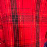 Vintage 90s Leslie Fay Red Plaid Blazer Oversized 90s Tartan Jacket Gold Buttons Size M Photo 12