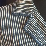 Vintage Ruby Rd Womens Blazer 6P Navy Striped Demin Pockets Buttons Retro Chic Blue Photo 6