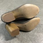 Nature Breeze  (8.5) Gray Perforated Faux Suede Peep Toe Chunky Heel Booties Photo 6