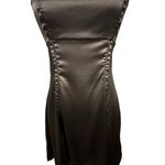Urban Outfitters Womens Black Satin Slip Dress Size M HOCO Goth Fairy 90s Photo 2
