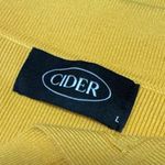 Cider  Women's Yellow Collared Polo Short Sleeve Knit Cropped Sweater Top Size L Photo 3