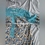 Sundance  Womens Explorer Blue Floral Patchwork Long Sleeve Large Blouse Top Boho Photo 8