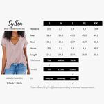 SySea Basic V Neck T Shirt Loose Casual Tee Tops White w Gray Stripes on Sleeve Size XL Photo 6