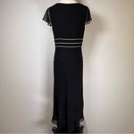 BCBGMAXAZRIA Sheer Layer Silk Black And White V-Neck Dress Women’s Size 8 Photo 4