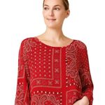 Muche & Muchette Women Red & White Bandana Print Long Photo 0