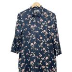 Only Pigalle Lotus Midi Shirt Dress Midnight Navy & Pink Womens EU 36 | US Small Photo 5