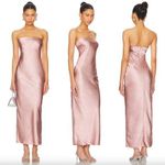 MORE TO COME | NWT Emma Strapless Maxi Dress in Blush Satin XL Pink Photo 1