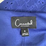 Connected Apparel Blue Lace Sleeveless Sheath Dress Party Cocktail Size 6 Photo 5