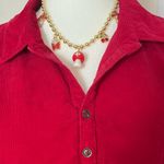 Coldwater Creek Red Corduroy Shirt Dress Size PL 100% Cotton Long Sleeve Pockets Photo 2