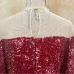 ZARA SEQUIN CHIFFON DRESS Bloggeres Favorite Red Beige Dress Party Club Sz Small Photo 7