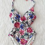 Loft NWOT  Beach Floral Plunge One Piece Swimsuit Photo 0
