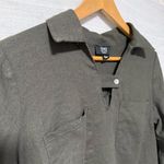Jones New York  Women's Green Linen Blend Tunic Shirt M 3/4 Sleeve Photo 2